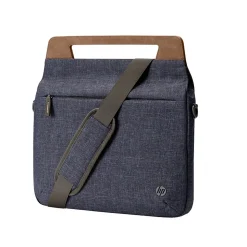 HP Renew Laptop Slim Briefcase, Heather Blue/Brown Fabric/Faux Leather (1A215AA#ABL)