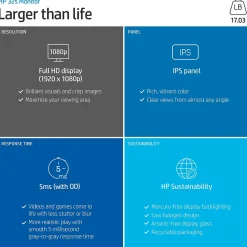 HP 32s Monitor, 31.5" Full HD IPS LED Monitor , Silver/Black (2UD96AA#ABA)