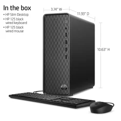 HP Slim Desktop Computer, Intel Core i3-1210, 8GB RAM, 256GB SSD, Mouse & Keyboard Included, Windows 11 Home