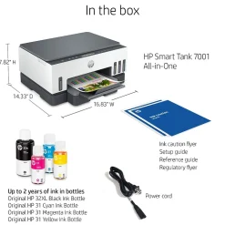 HP Smart Tank 7001 Wireless All-in-One Color Ink Tank Printer Scanner Copier, 2 years ink included (28B49A)