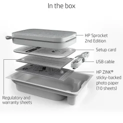 HP Sprocket 200 Wireless Color Inkjet Printer, Single-Function, Print (HPISPW)