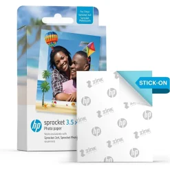 HP Sprocket 3.5 x 4.25" Zink Sticky-Backed Photo Paper, 50 Sheets/Pack (HPIZ3X450)