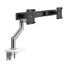 Humanscale Adjustable Dual Monitor Arm, Polished Aluminum/White (M81CMWB2B.WFH)