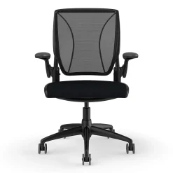 Humanscale Diffrient World Ergonomic Fabric/Mesh Swivel Task Chair, Black (W11BM10CF10SHNSC)