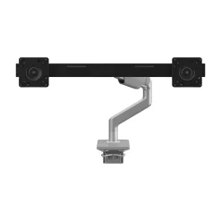 Humanscale M8.1 Adjustable Dual Monitor Arm, Up to 28" Monitors, Silver (M82CBS)