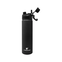 HYDRAFLOW Hybrid Stainless Steel Vacuum Insulated Dual Lid Bottle, 25 oz., Black (300178)