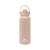 HYDRAFLOW Neutral Hybrid Stainless Steel Vacuum Insulated Flip Straw Bottle, 34 oz., Clay (213294)