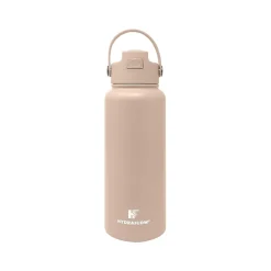 HYDRAFLOW Neutral Hybrid Stainless Steel Vacuum Insulated Flip Straw Bottle, 34 oz., Clay (213294)