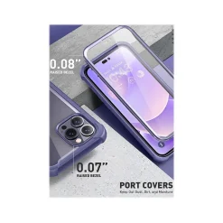 i-Blason Ares Deep Purple Case for iPhone 14 Pro (iPhone2022Pro-6.1-Ares-SP-Mauve)