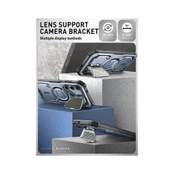 i-Blason ArmorBox MagSafe Rugged Case for Samsung Galaxy S24, Shock Absorbing, Metallic Blue (GS24ABSPTT)