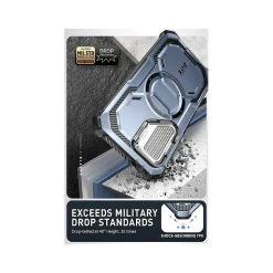 i-Blason ArmorBox MagSafe Rugged Case for Samsung Galaxy S24+, Shock Absorbing, Metallic Blue (GS24PLUSABSPTT)