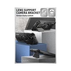 i-Blason ArmorBox MagSafe Rugged Case for Samsung Galaxy S24, Shock Absorbing, Black (GS24ABSPBK)