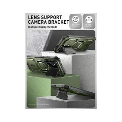 i-Blason ArmorBox MagSafe Rugged Case for Samsung Galaxy S24, Shock Absorbing, Dark Green (GS24ABSPGN)