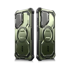 i-Blason ArmorBox MagSafe Rugged Case for Samsung Galaxy S24+, Shock Absorbing, Dark Green (GS24PLUSABSPGN)