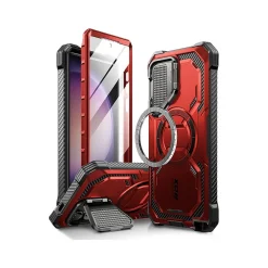 i-Blason ArmorBox MagSafe Rugged Case for Samsung Galaxy S24 Ultra, Metallic Red (GS24UABSRD)