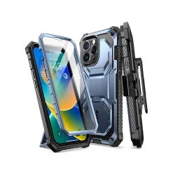 i-Blason Armorbox Metallic Blue Rugged Case for iPhone 14 Pro Max (iPhone2022Pro-6.7-Armorbox-SP-Tilt)