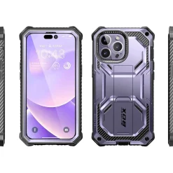 i-Blason Armorbox Metallic Purple Rugged Case for iPhone 14 Pro Max (iPhone2022Pro-6.7-Armorbox-SP-Mauve)