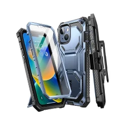 i-Blason Armorbox Metallic Blue Rugged Case for iPhone 14 (iPhone2021/22-6.1-Armorbox-SP-Tilt)