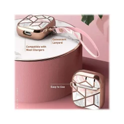 i-Blason Cosmo Case for Apple AirPods 1st/2nd Gen, Marble Pink (AirPods2019-Cosmo-Marble)