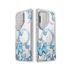 i-Blason Cosmo Clear BlueFly MagSafe Bumper Case for Samsung Galaxy S24 Ultra, Shock Absorbing, Clear/Blue (GS24UCOSMOSPBFY)