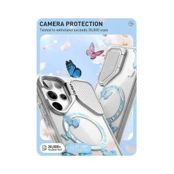 i-Blason Cosmo Clear BlueFly MagSafe Bumper Case for Samsung Galaxy S24 Ultra, Shock Absorbing, Clear/Blue (GS24UCOSMOSPBFY)