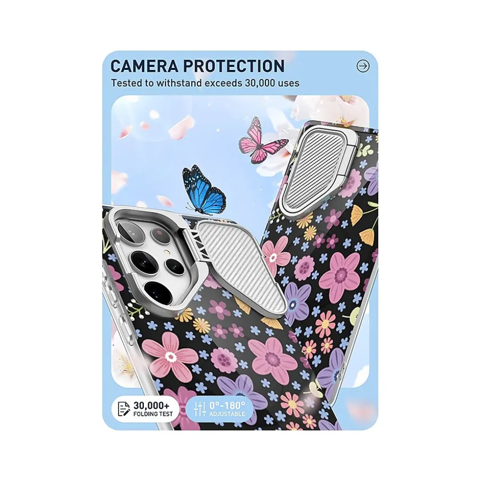 i-Blason Cosmo Colorful Pink Daisies MagSafe Case for Samsung Galaxy S24 Ultra, Shock-Absorbing, Multicolor