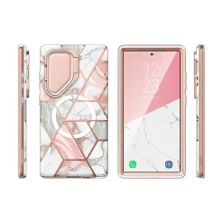 i-Blason Cosmo Cute Marble Pink MagSafe Case for Samsung Galaxy S24 Ultra, Shock-Absorbing