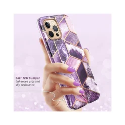 i-Blason Cosmo MagSafe Rugged Case for iPhone 12 Pro Max, Marble Purple (iPhone2020-6.7-Cosmo-SP-Ameth)