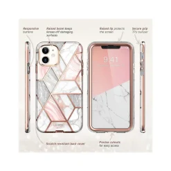 i-Blason Cosmo MagSafe Rugged Case for iPhone 12, Marble Pink (iPhone2020-6.1-Cosmo-SP-Marble)