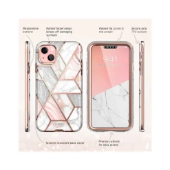 i-Blason Cosmo Marble Pink Snap Case for iPhone 13 mini (iPhone2021-5.4-Cosmo-SP-Marble)