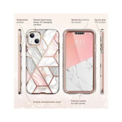i-Blason Cosmo Marble Pink Case for iPhone 14 (iPhone2021/22-6.1-Cosmo-SP-Marble)
