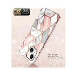 i-Blason Cosmo Marble Pink Case for iPhone 14 (iPhone2021/22-6.1-Cosmo-SP-Marble)
