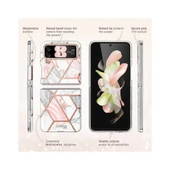 i-Blason Cosmo Marble Pink Snap Case for Samsung Galaxy Z Flip4 (Galaxy2022-ZFlip4-5G-Cosmo-Marble)