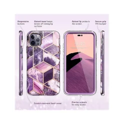 i-Blason Cosmo Marble Purple Case for iPhone 14 Pro Max (iPhone2022Pro-6.7-Cosmo-SP-Ameth)