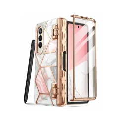 i-Blason Cosmo Pro Marble Pink Snap Case for Samsung Galaxy Z Fold4 (Galaxy2022-ZFold4-5G-Cosmo-Pen-SP-Marble)