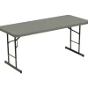ICEBERG IndestrucTable TOO Adjustable Height Folding Table, 72" x 30", Charcoal (65627)