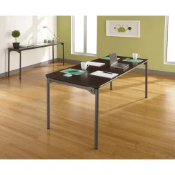 Iceberg Maxx Legroom Rectangular Folding Table, Walnut, 29 1/2"H x 72"W x 30"D