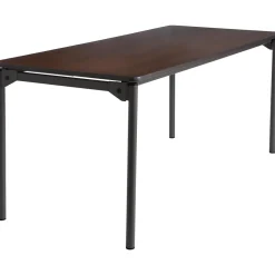Iceberg Maxx Legroom Rectangular Folding Table, Walnut, 29 1/2