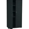 Iceberg® Officeworks® Polyethylene Storage Cabinet, Non-Assembled, 66Hx33Wx18D", Black