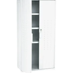 Iceberg® Officeworks® Polyethylene Storage Cabinet, Non-Assembled, 66Hx33Wx18D", Platinum