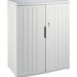 Iceberg® Officeworks® Polyethylene Storage Cabinet, Non-Assembled, 46Hx36Wx22D", Platinum