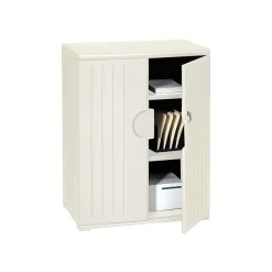 Iceberg® Officeworks® Polyethylene Storage Cabinet, Non-Assembled, 46Hx36Wx22D", Platinum