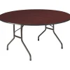 ICEBERG Premium Folding Table, 60"Dia., Mahogany (55264)