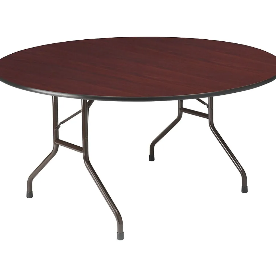 ICEBERG Premium Folding Table, 60"Dia., Mahogany (55264)