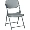 Iceberg Rough 'N Ready Folding Chairs, Plastic, Charcoal, Seat: 18 3/4"W x 21 1/2"D, Back: 18 3/4"W x 20 1/4"H