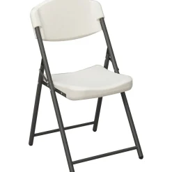 Iceberg Rough 'N Ready Plastic Folding Chairs, Platinum Granite, 4/Carton (64033)
