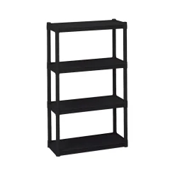 Iceberg Rough 'N Ready 4-Shelf Polypropylene Stand Alone, 32"W, Black (20841)