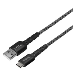 iHome 6' USB Type-C to USB Type-A Power Cable, Male to Male, Black (2IHCC1025B6L2)