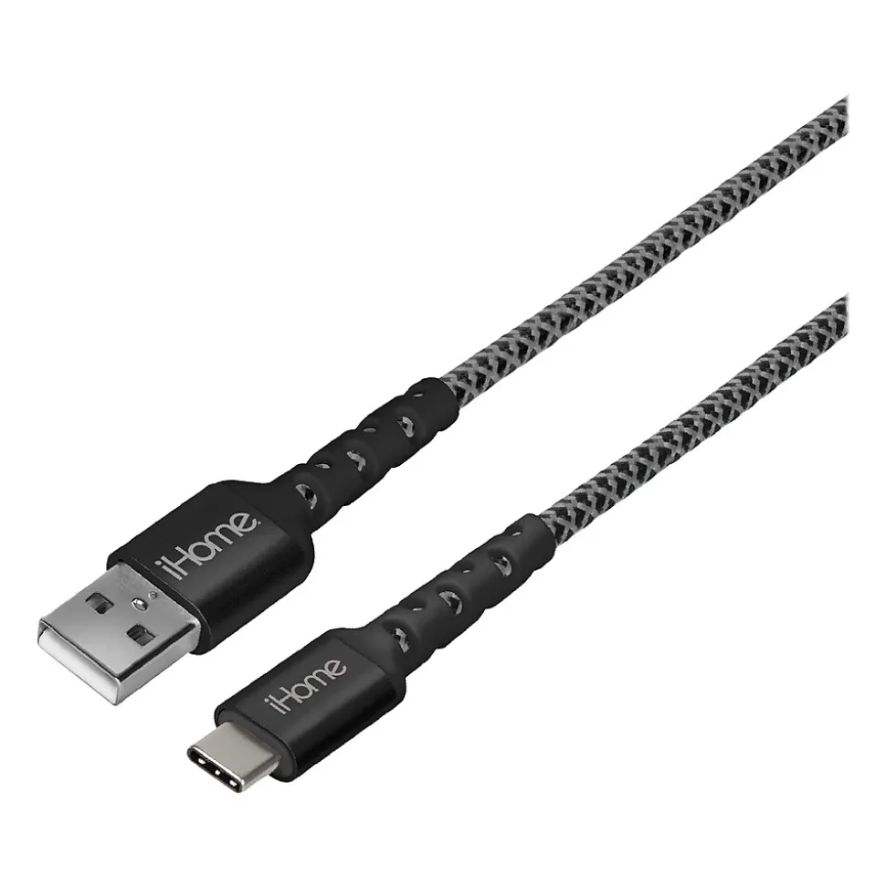 iHome 6' USB Type-C to USB Type-A Power Cable, Male to Male, Black (2IHCC1025B6L2)