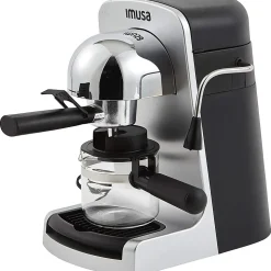 Imusa 4-Cups Steam Espresso Machine, Silver (GAU18215)